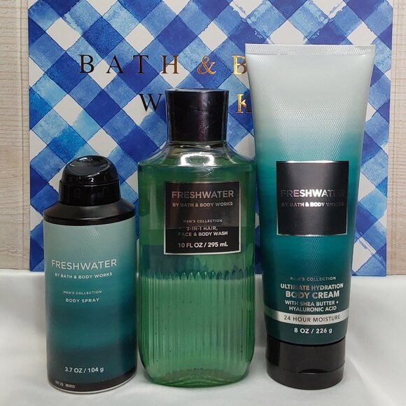 BATH & BODY WORKS 'FRESHWATER' 3-PIECE GIFT SET BODY WASH, LOTION & SPRAY MIST - Picture 4 of 16